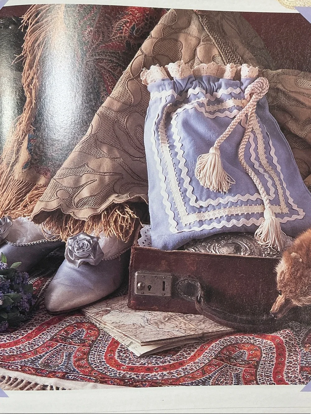 Lavender and Old Lace Decorative Book Art Print - Cream & Purple
